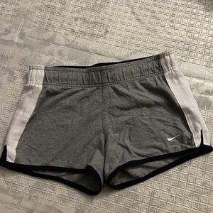 Gray/white Nike booty shorts